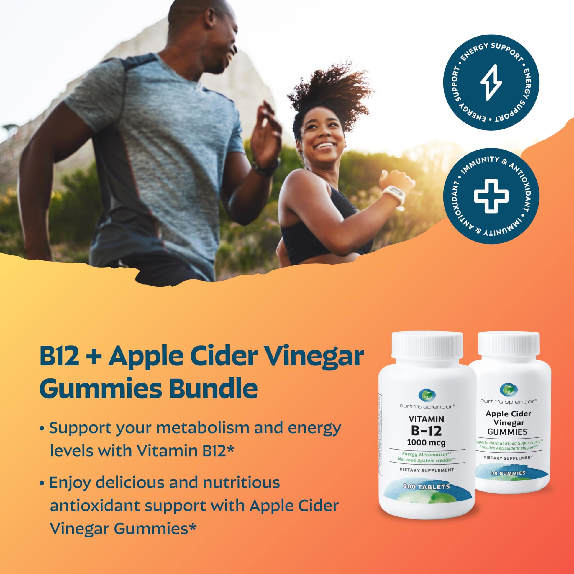 Tabletas Vitamina B12 Earth's Splendor para metabolismo