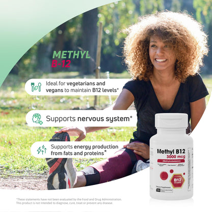 Tabletas de vitamina b12 y metilfolato sabor cereza