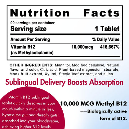 Tabletas vitamina B12 Nextdia sabor fresa natural sin azúcar