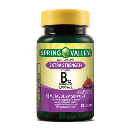 Tabletas de vitamina B12 Spring Valley sabor berry
