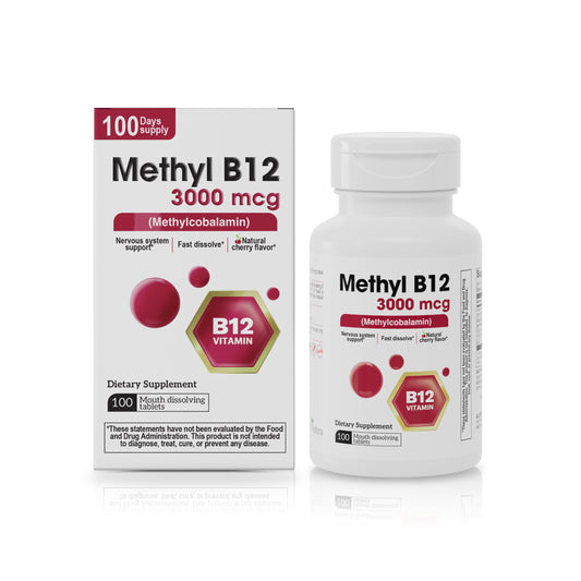 Tabletas vitamina b12 sublingual 3000 mcg sabor cereza