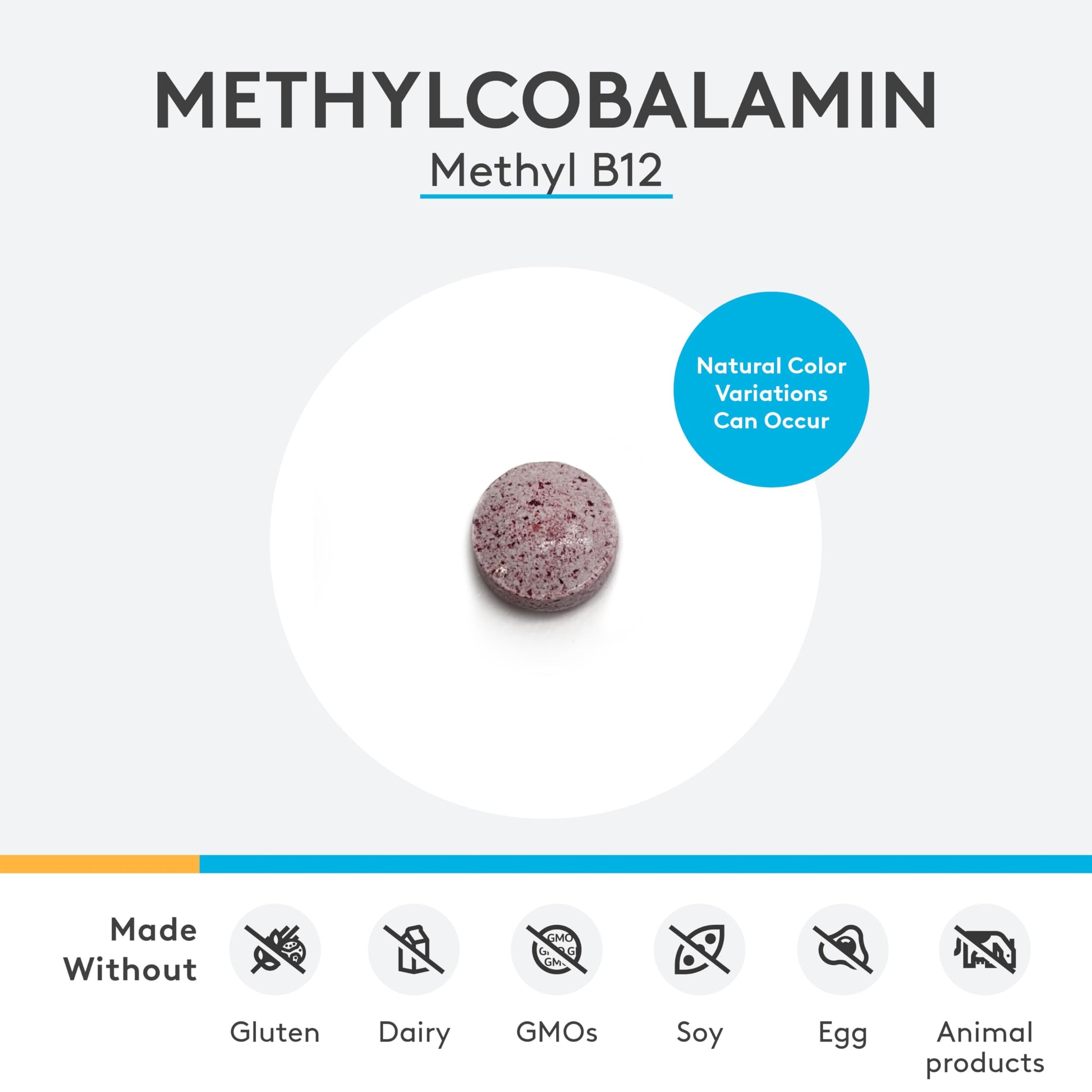 Tabletas de vitamina B12 XYMOGEN metilcobalamina sabor naranja