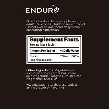 Tabletas de vitamina B3 Endurance Products Endur-Acin