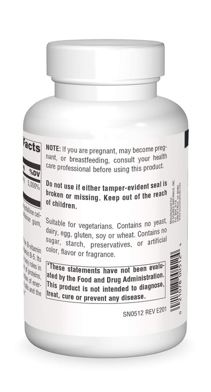 Tabletas vitamina B5 ácido pantoténico Source Naturals