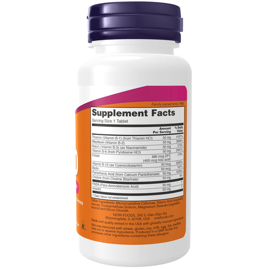 Tabletas vitamina B-50 NOW para energía y nervios