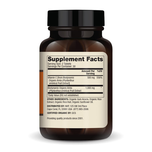 Tabletas vitamina c amla orgánicas biodinámicas