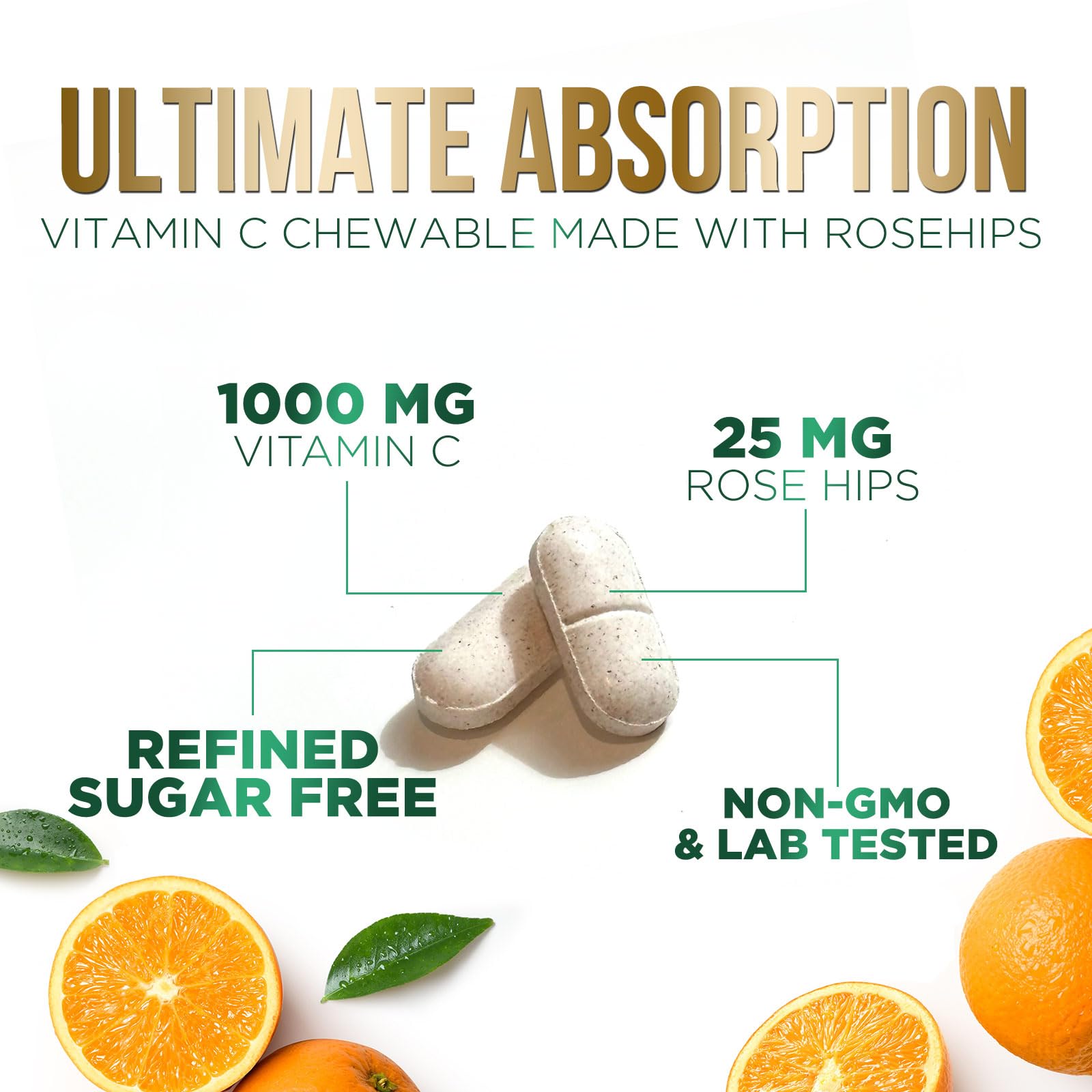 Tabletas de vitamina c con escaramujo antioxidantes