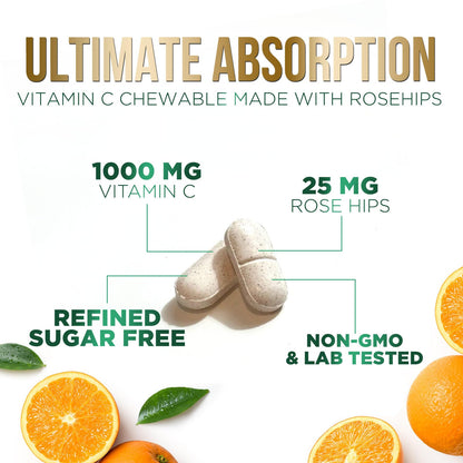 Tabletas de vitamina c con escaramujo antioxidantes