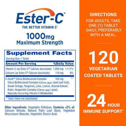 Tabletas de Vitamina C Ester-C 1,000mg