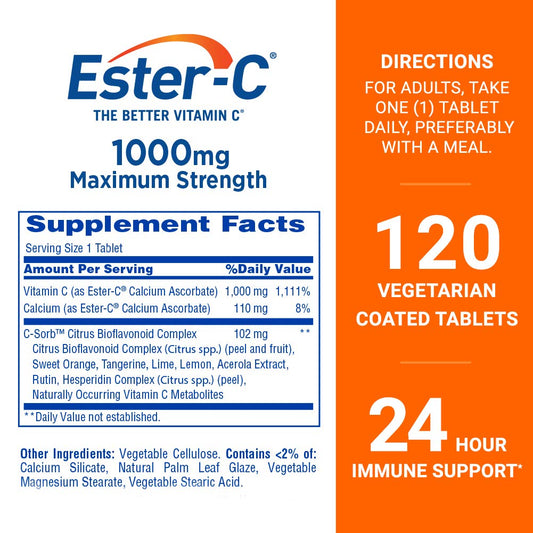 Tabletas de Vitamina C Ester-C 1,000mg