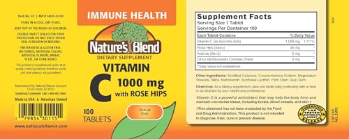 Tabletas de vitamina c natures blend libre de gluten conservadores