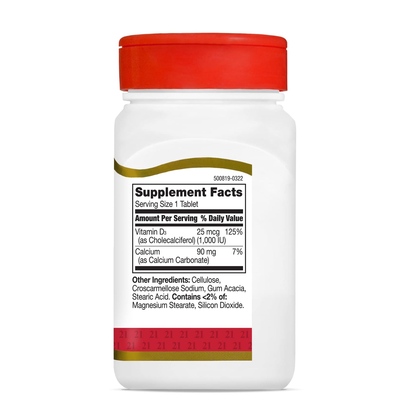 Tabletas vitamina D sin gluten sin azúcares añadidos
