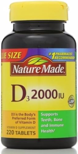Tabletas vitamina d3 2000 ui Nature Made pack doble 220 unidades