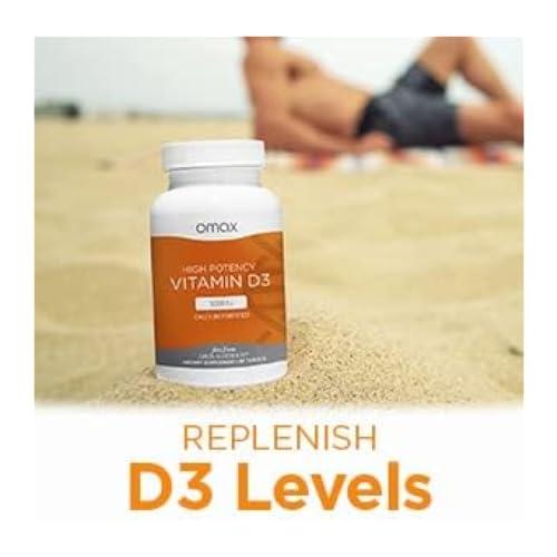 Tabletas vitamina D3 y calcio Omax3 sin OGM