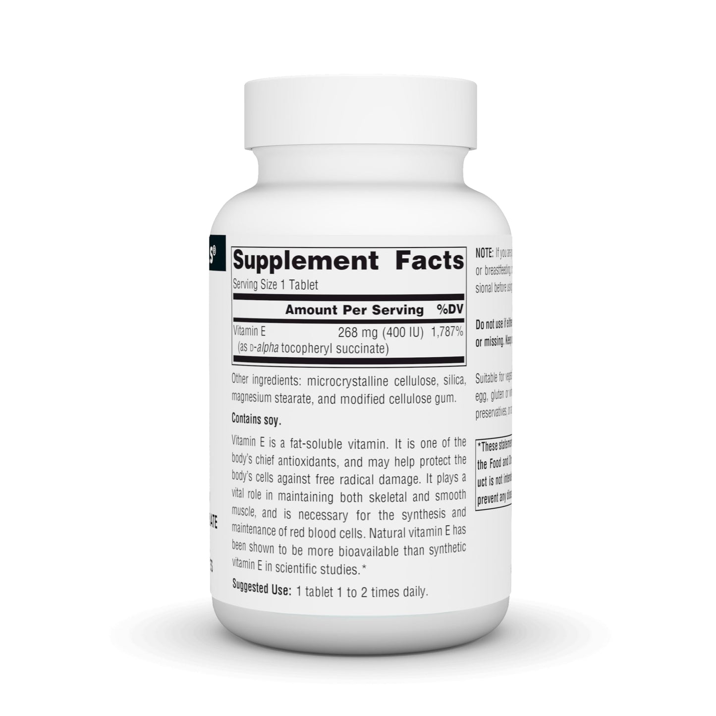 Tabletas vitamina e source naturals paquete 100 unidades