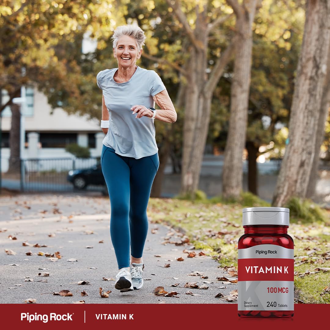 Tabletas vitamina K Piping Rock para salud ósea y general
