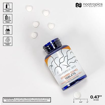 Tabletas vitaminas D3 K2 y C para uso diario