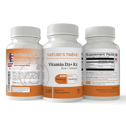 Tabletas vitamínicas para salud ósea y sistema inmune Nature's Trove
