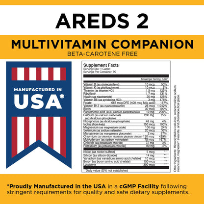 Tabletas multivitamínicas Viteyes sin beta-caroteno 90 unidades
