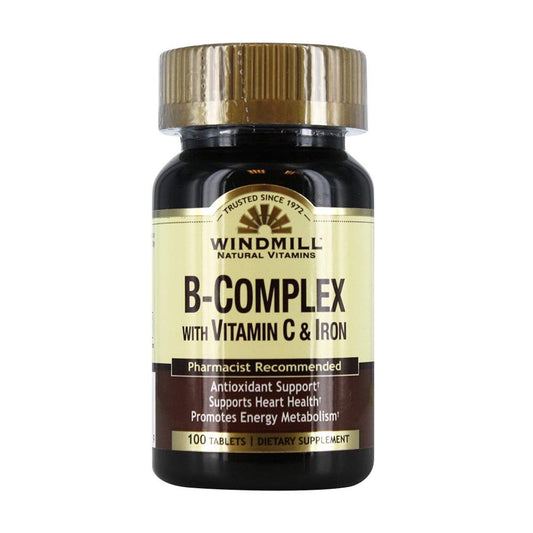 Tabletas Windmill B-Complex con vitamina C e hierro 100 unidades