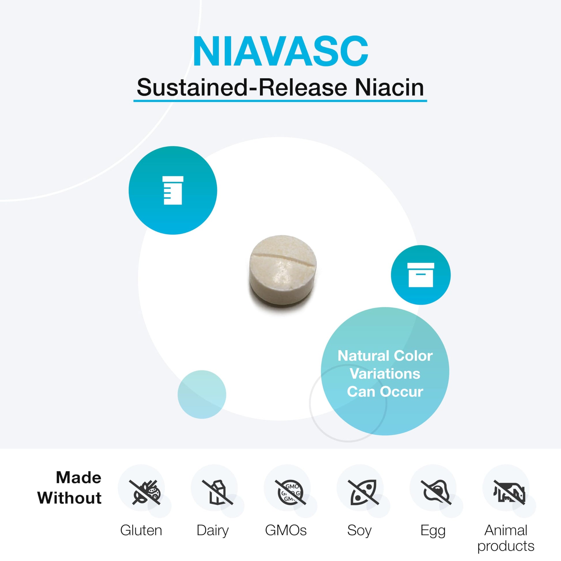 Tabletas XYMOGEN NiaVasc niacina para salud cardiovascular