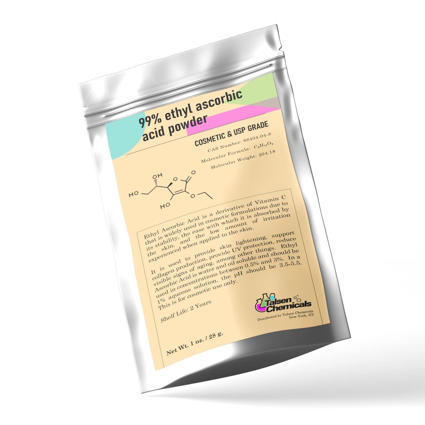 Talsen Chemicals ácido etil ascorbico polvo suplemento piel