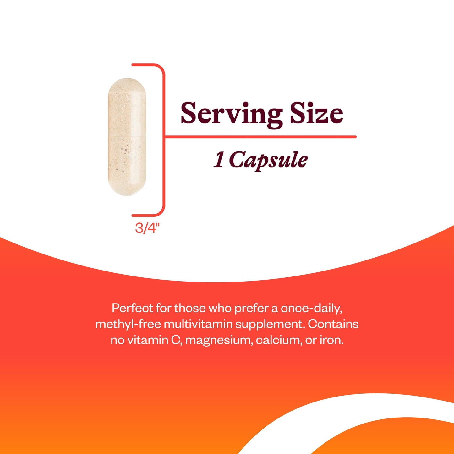 Tamaño de cápsula de multivitamínico One MF