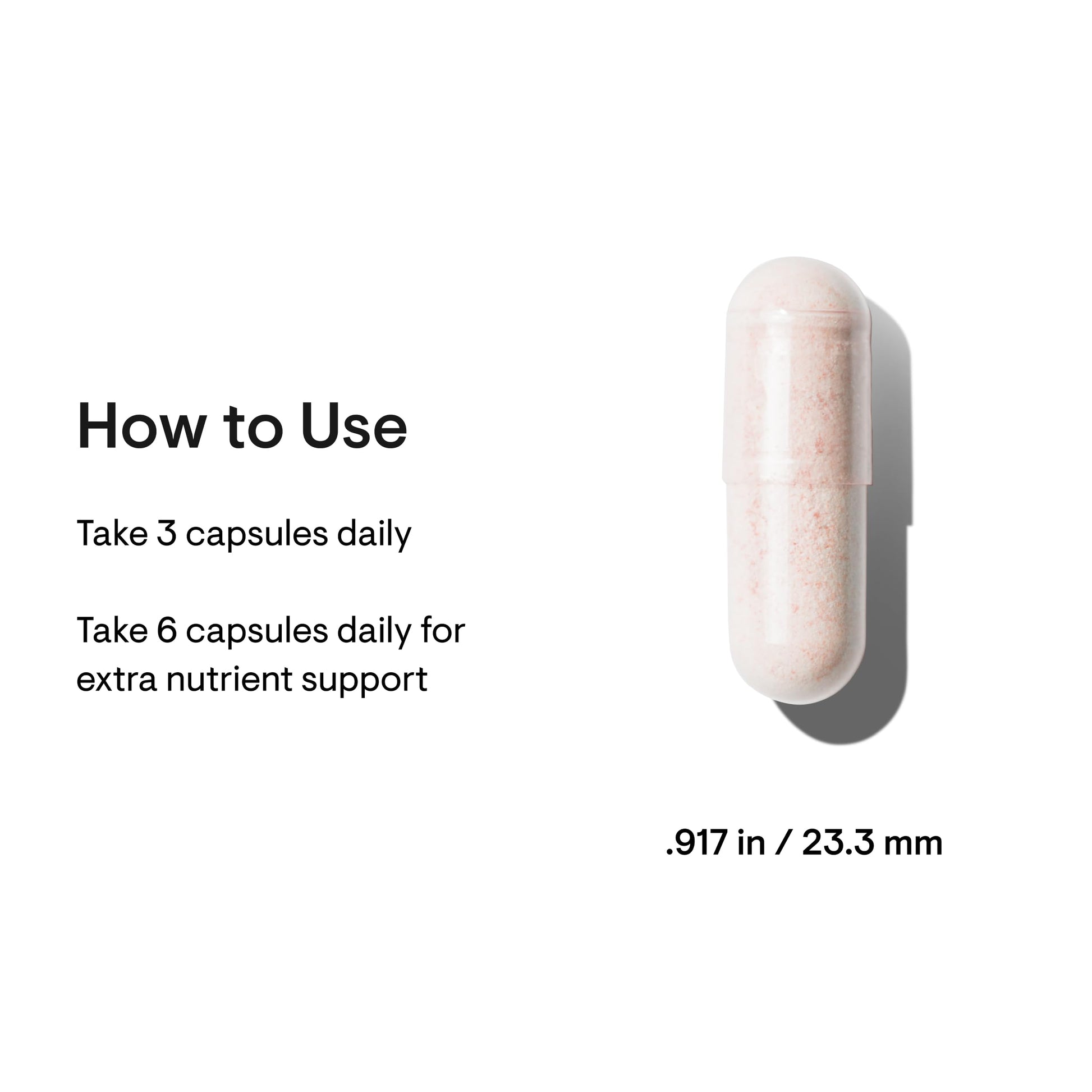 Cápsula de tamaño presentado con dimensiones visuales de multivitamínico THORNE 50+.