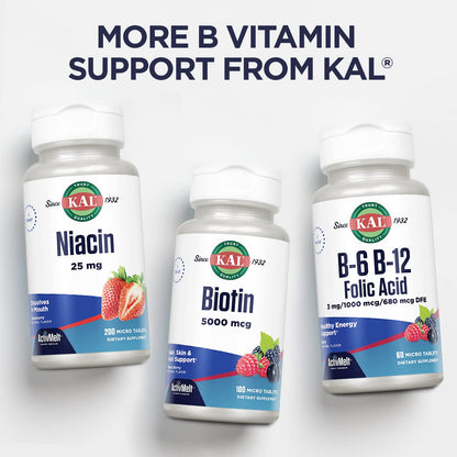 Tapa envase KAL vitamina B12 1000 mcg