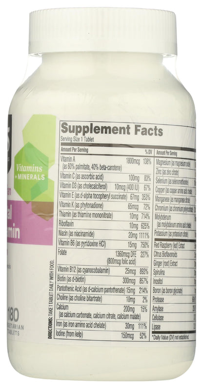 Tapa del envase de multivitamínico prenatal 365