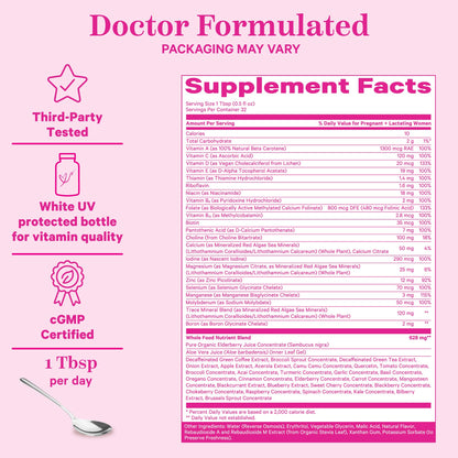 Tapón botella vitaminas Pink Stork líquidos