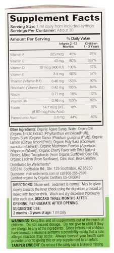Tapón gotero gotas multivitaminas orgánicas Wellements