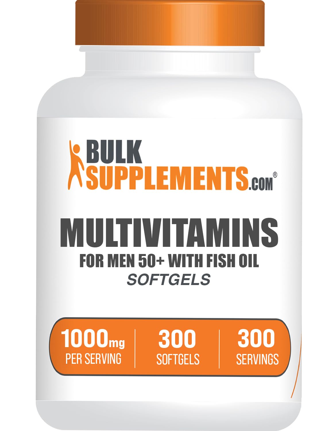 Tarro de multivitaminas BulkSupplements para hombres mayores de 50 años
