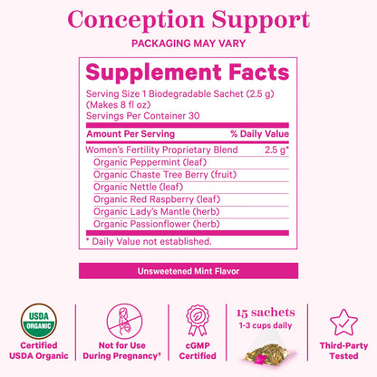 Té y cápsulas para fertilidad y equilibrio hormonal Pink Stork