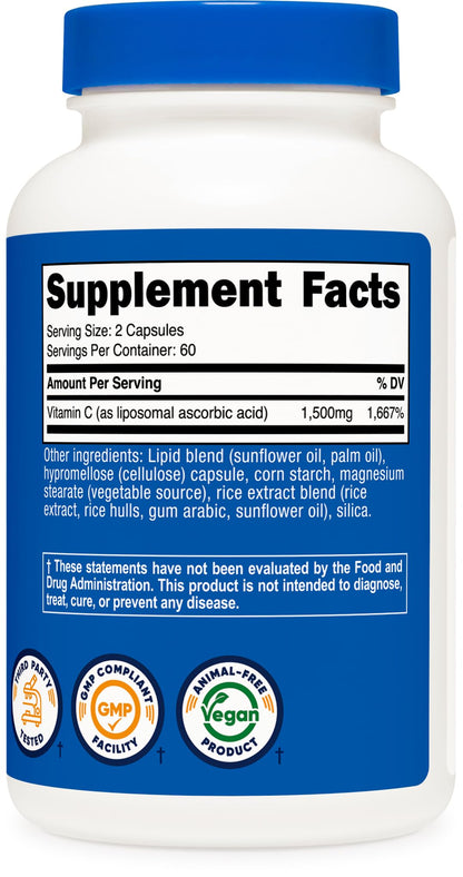 Tecnología liposomal Vitamina C Nutricost