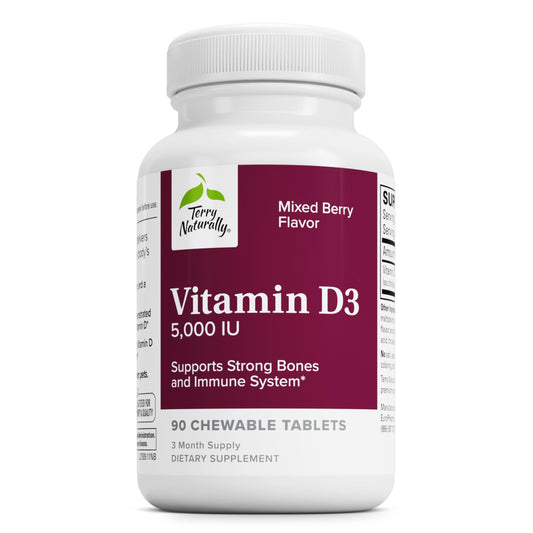 Terry Naturally Vitamina D3 5000 UI 90 tabletas masticables
