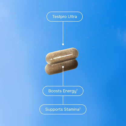 Testpro Ultra para hombres resaltando el soporte de energía y resistencia