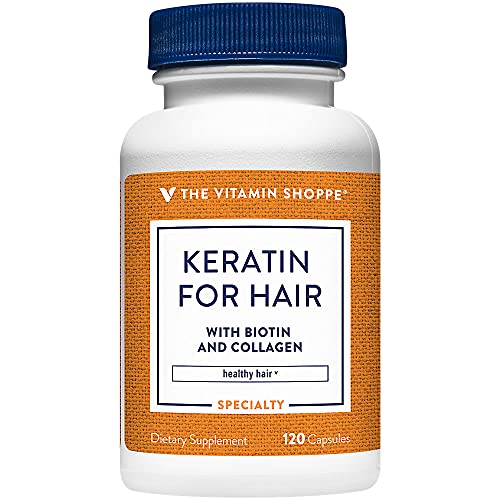 The Vitamin Shoppe keratina cabello biotina colágeno botella