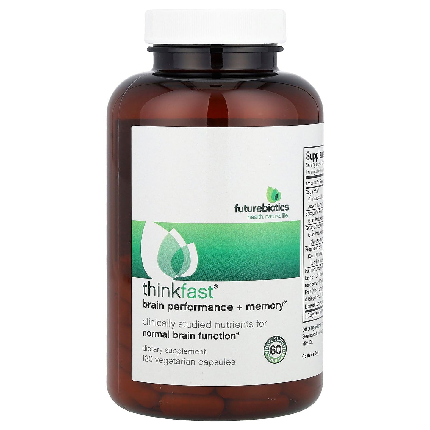 Botella de ThinkFast Futurebiotics suplemento cerebral