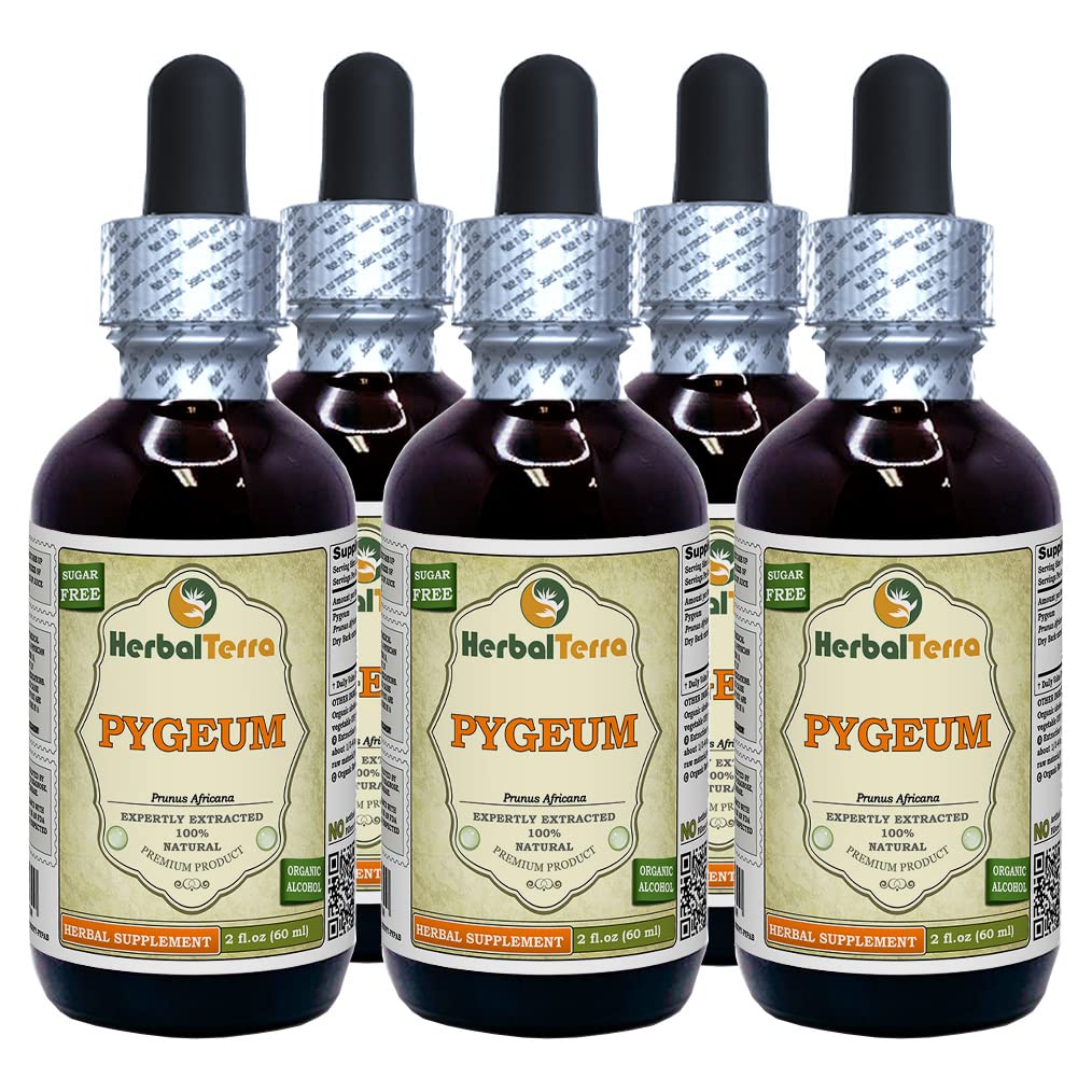 Botellas de tinctura líquida de pygeum cereza africana orgánica di usual 5 x 60 ml