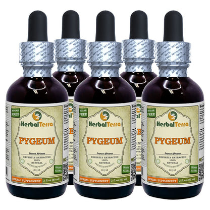 Botellas de tinctura líquida de pygeum cereza africana orgánica di usual 5 x 60 ml