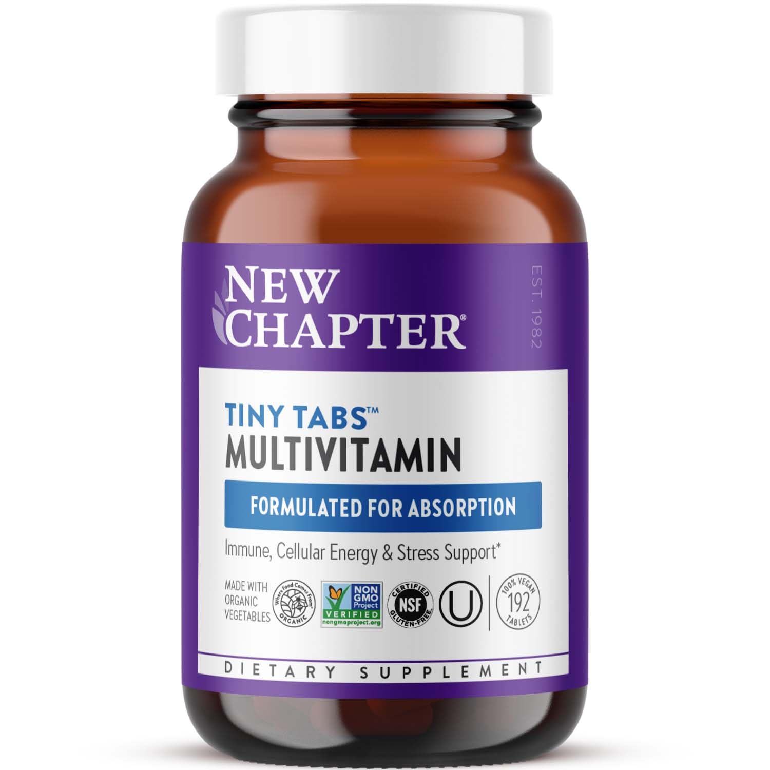 Tiny Tabs Multivitamínico New Chapter en botella
