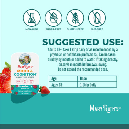 Tiras disolubles MaryRuth's con vitamina B12 y folato