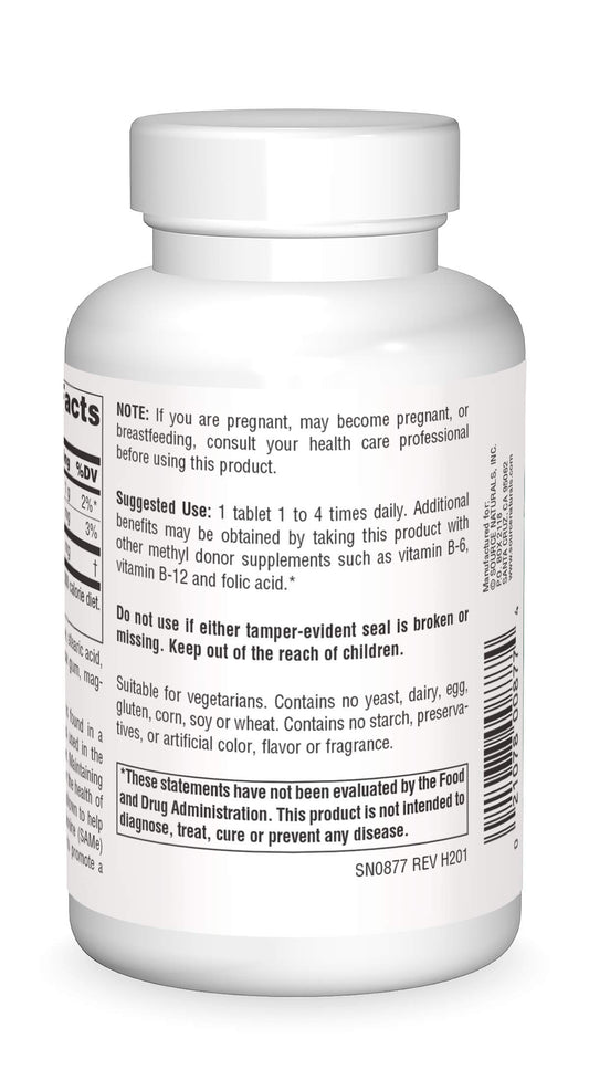 TMG de Source Naturals con información de etiquetas y usos