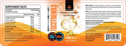 Tocotrienoles vitamina e kroppssund suplemento no ogm natural