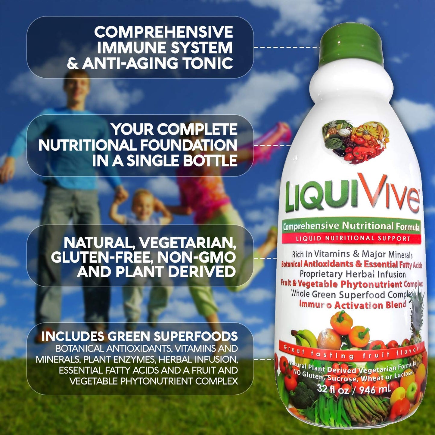 Tónico para el sistema inmune y anti-envejecimiento LiquiVive