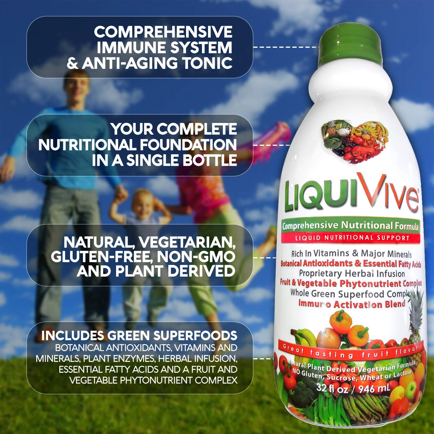 Tónico para el sistema inmune y anti-envejecimiento LiquiVive