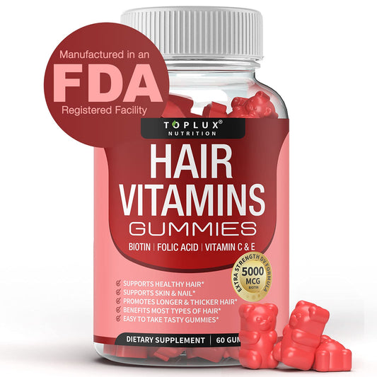 Toplux gominolas vitamina biotina 5000mcg para crecimiento cabello