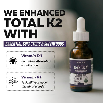 Total K2 gotas vitaminas K2 MK7 MK4 y D3 para salud ósea