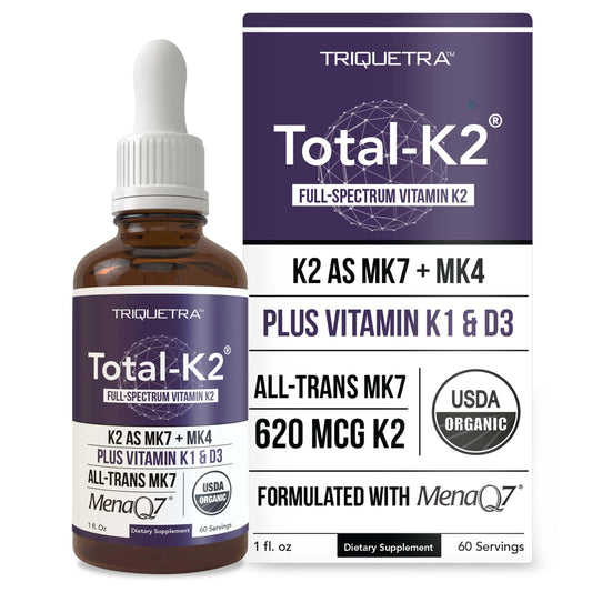 Total K2 suplemento vitamina K2 MK7 MK4 con vitamina K1 y D3 líquida
